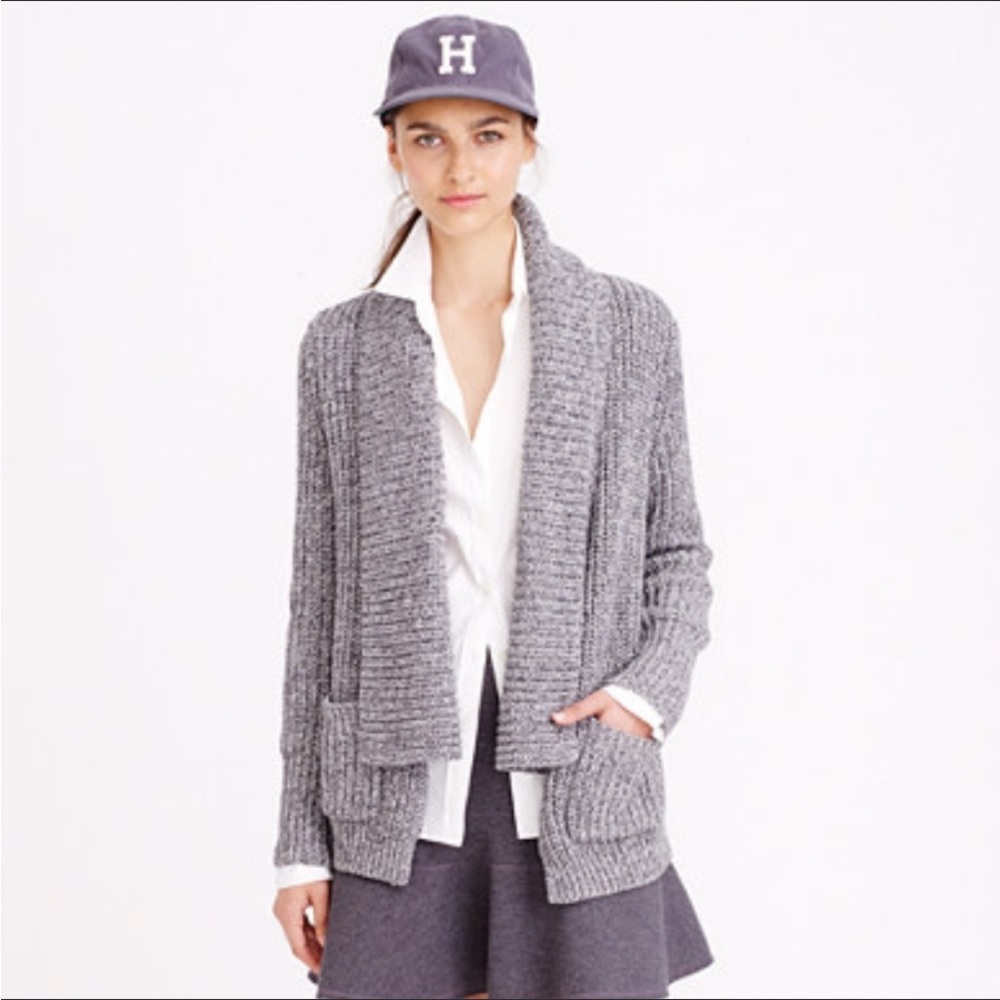 J. Crew Chunky Shawl-Collar Cardigan Pockets